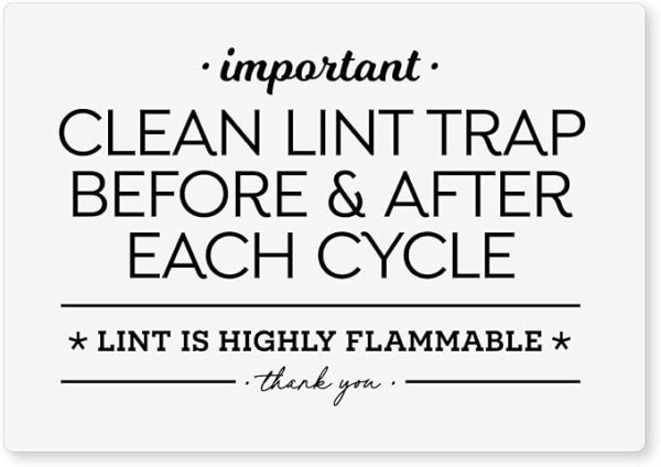 Clean Lint Trap Sign