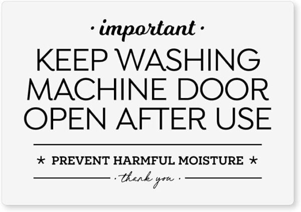 Leave Washing Machine Door Open Sign