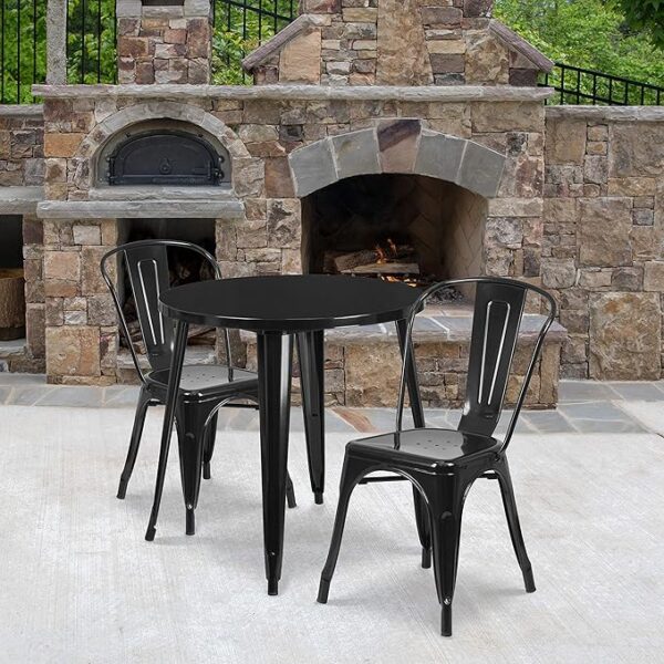 Black Metal Table Set