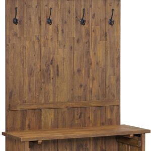 Large Entryway Bench with Storage Shelves